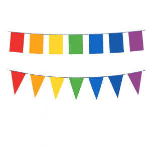 Ghirlandă stegulețe colorate -  metru liniar