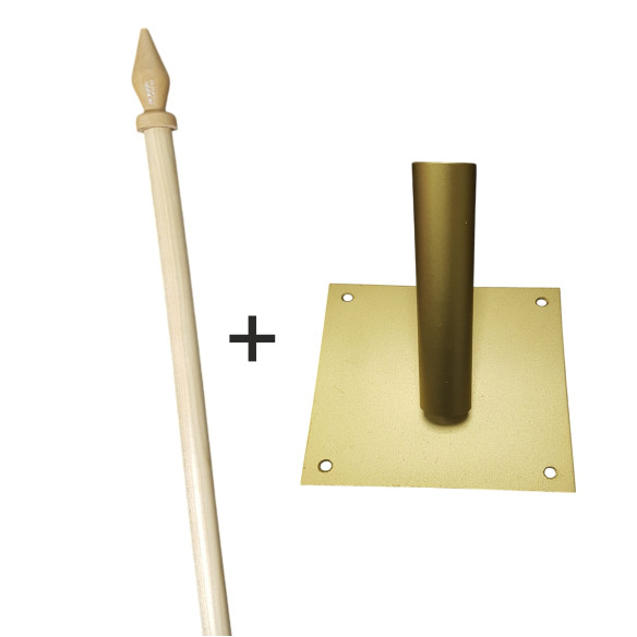 Set lance lemn și suport perete