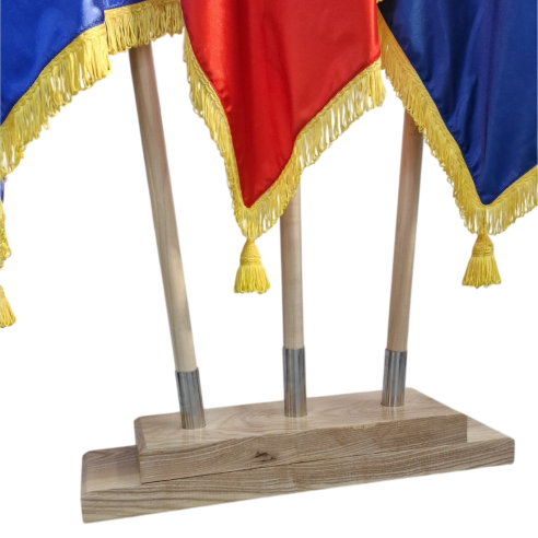 Kit drapele Romania + UE + NATO, de interior cu suport triplu | Fab...