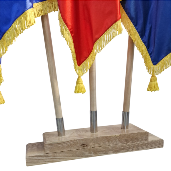 Kit drapele Romania + UE + NATO, de interior cu suport triplu | Fab...