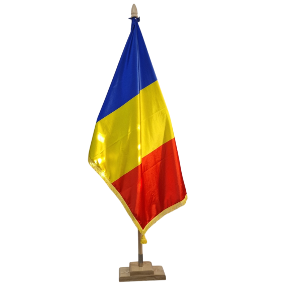 Kit drapel Romania cu lance cu suport din lemn masiv | Fabricat in ...