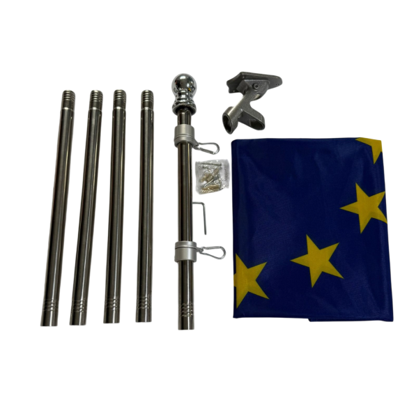 Set drapel UE pentru exterior | Fabricat in Romania | Steag.ro