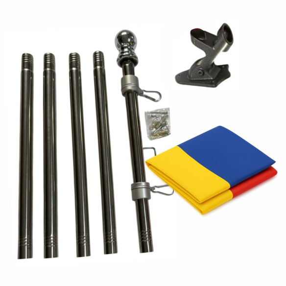 Set drapel România pentru exterior | Fabricat in Romania | Steag.ro