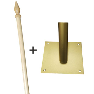🏴 Set lance lemn Ø2.8 cm + suport metalic 3 mm pentru steaguri – elegant, rezistent, ușor de montat