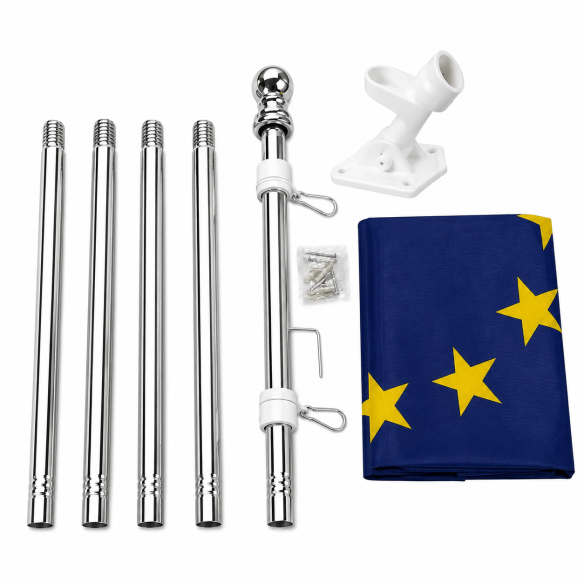 Set drapel UE pentru exterior | Fabricat in Romania | Steag.ro