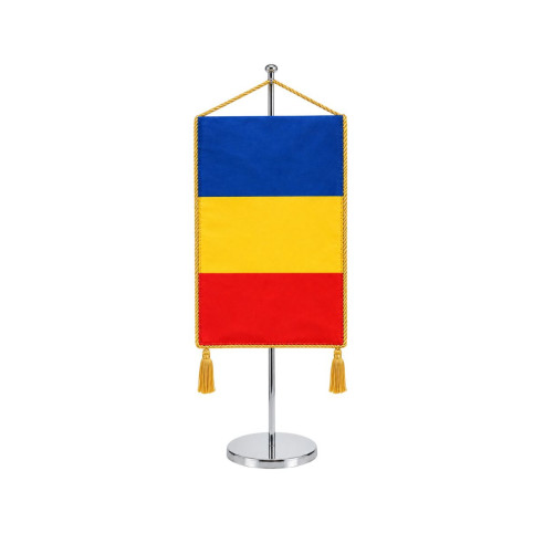 Fanion Romania cu snur si ciucuri | Fabricat in Romania | Steag.ro