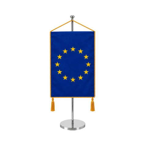 Fanion UE cu snur si ciucuri | Fabricat in Romania | Steag.ro