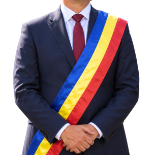 Eșarfă tricoloră pentru primar, satinată | Steag.ro
