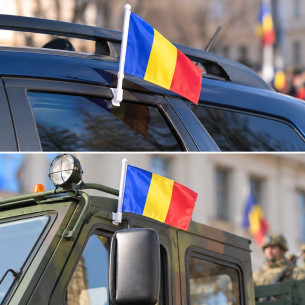 Stegulet Auto Romania cu suport inclus | Fabricat in Romania | Stea... 2