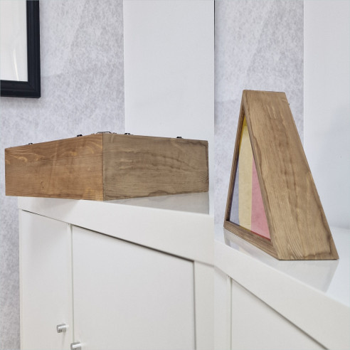 Caseta, cutie lemn lacuit pt drapel