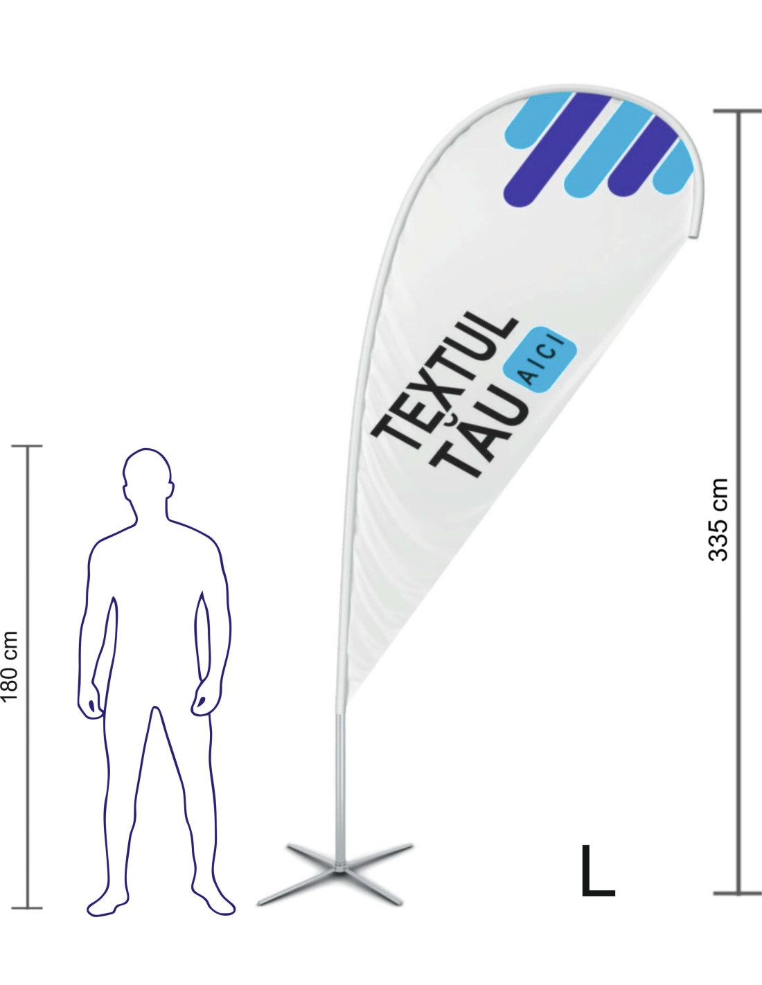 Steag Lacrimă L 410 cm