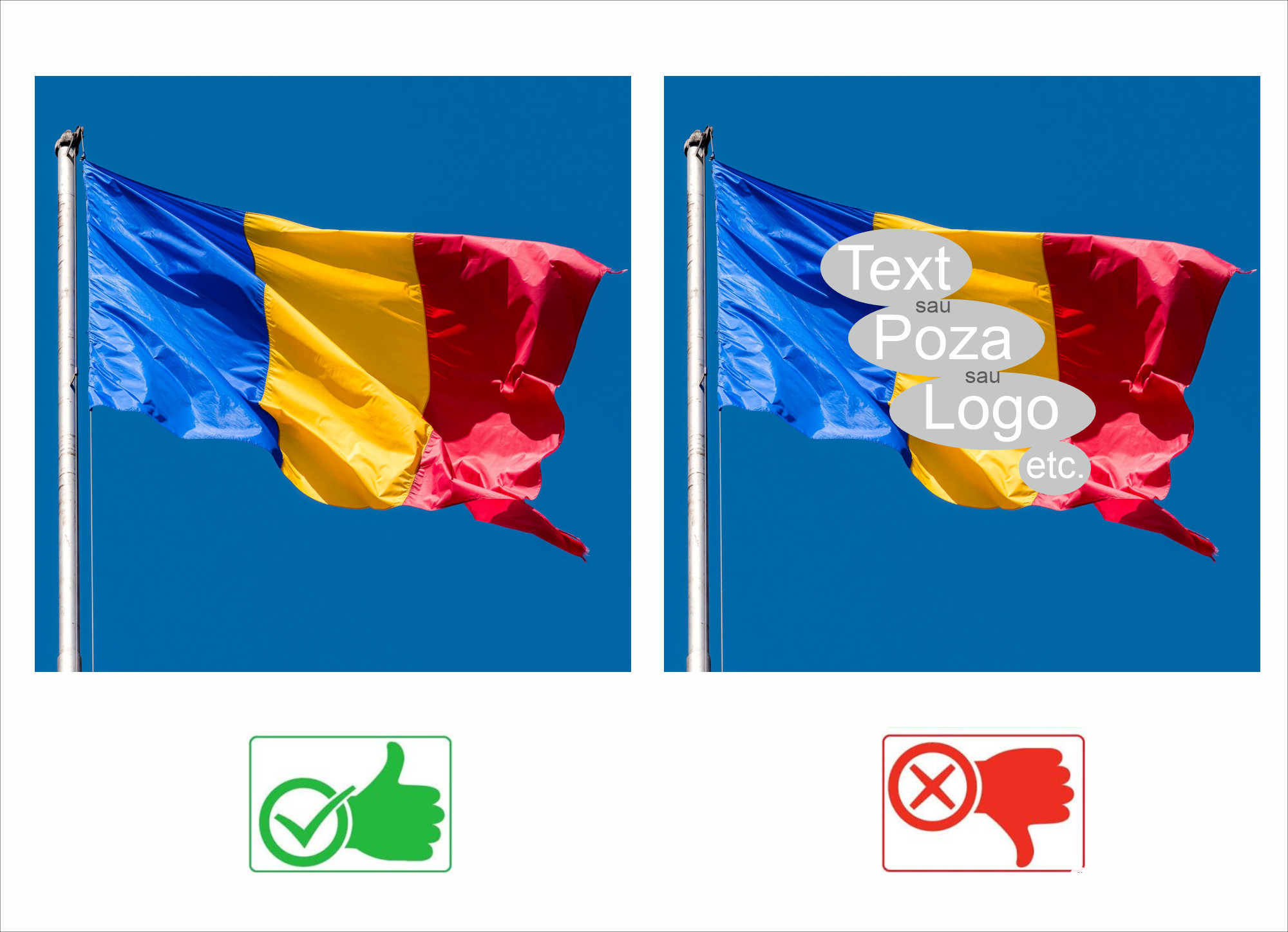  Drapel Romania personalizat,    avem voie sau nu?